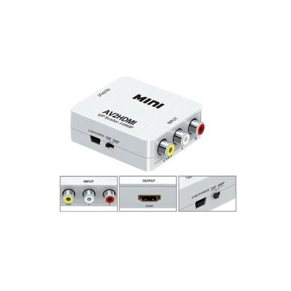 MINI HDMI To AV RCA Converter CVBS 1080P Upscaler