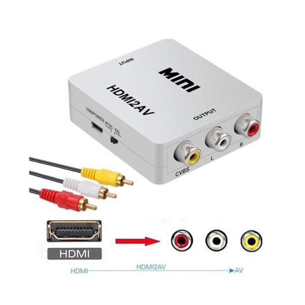 MINI HDMI To AV RCA Converter CVBS 1080P Upscaler