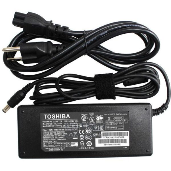 Toshiba 15V 3A Laptop Charger with Power Cable - Replacement Part